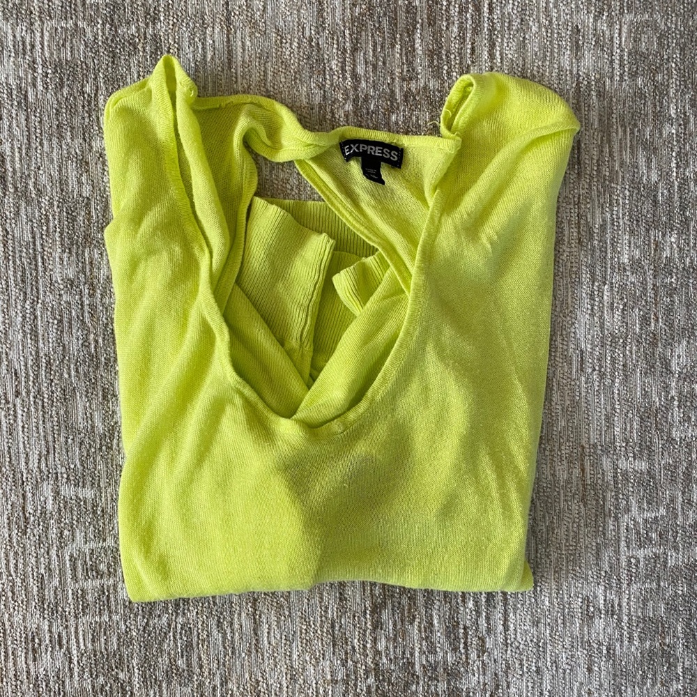 Neon sweater with open back